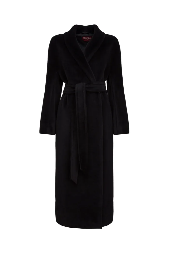 MAX MARA STUDIO: Black alpaca and wool coat