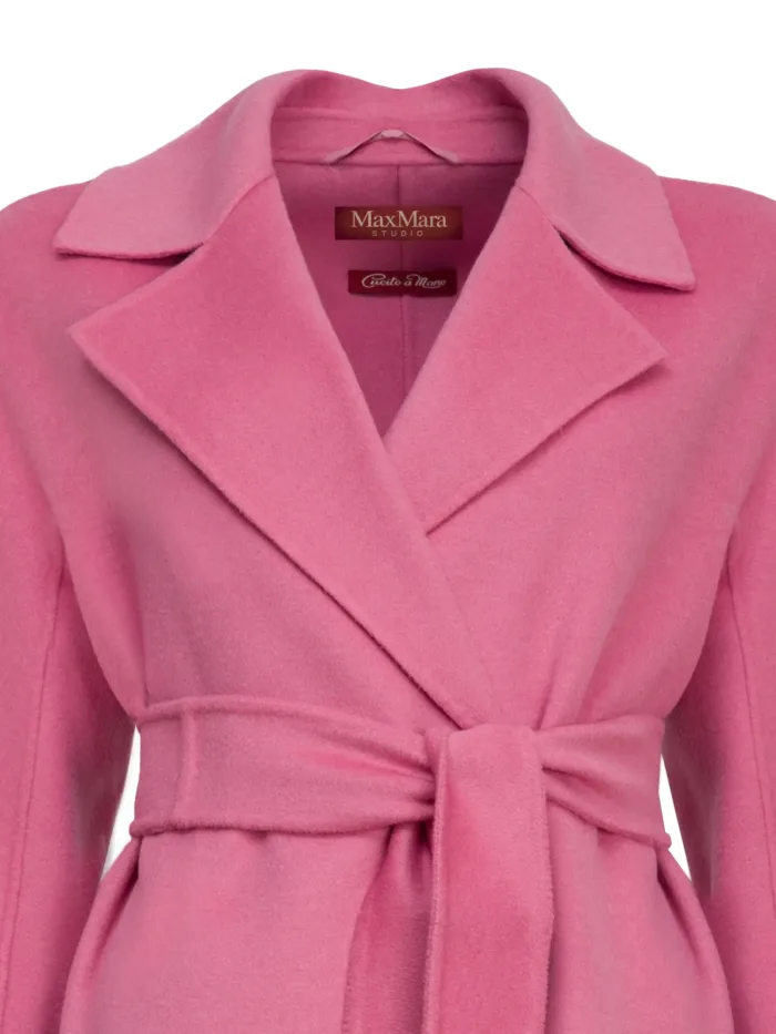 MAX MARA STUDIO: CLES wool and cashmere coat (pink)