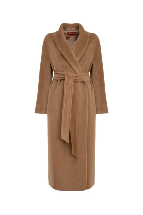 MAX MARA STUDIO: USA alpaca and wool brown coat