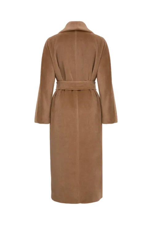 MAX MARA STUDIO: USA alpaca and wool brown coat