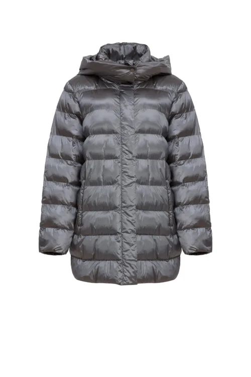 MARINA RINALDI VOYAGE: Padded coat with detachable hood CALI