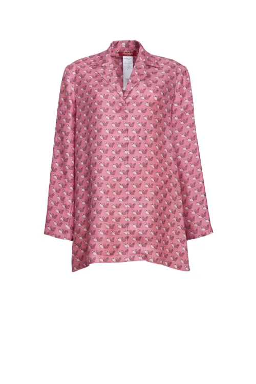 MAX MARA STUDIO: ALPE Printed Silk Twill Shirt