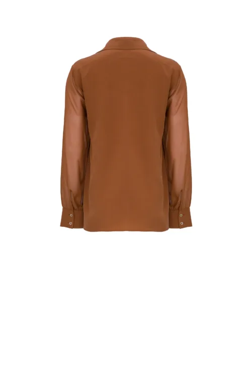 MAX MARA STUDIO: UBICATO Silk Shirt with Sheer Sleeves