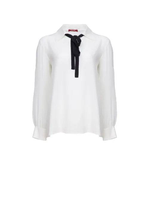 MAX MARA STUDIO: UBICATO Silk Shirt with Sheer Sleeves