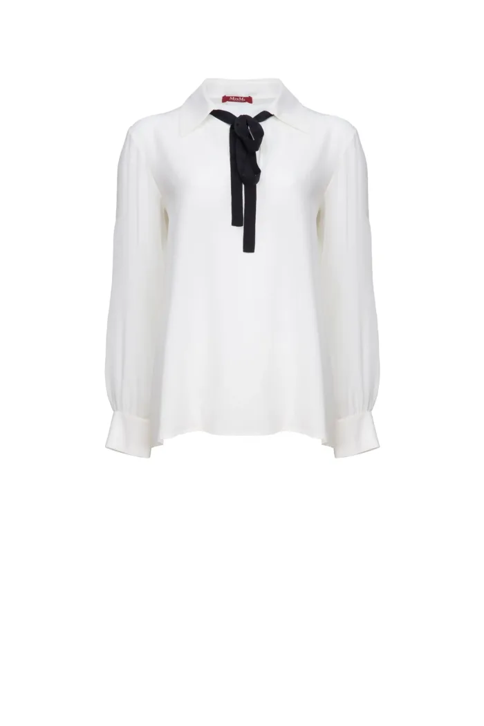 MAX MARA STUDIO: UBICATO Silk Shirt with Sheer Sleeves