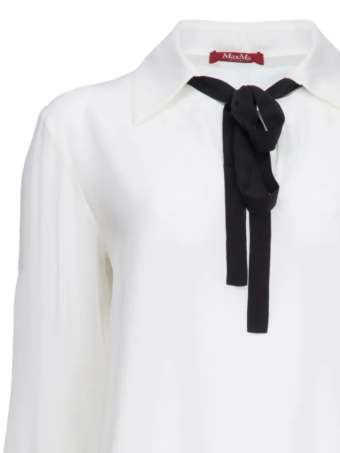 MAX MARA STUDIO: UBICATO Silk Shirt with Sheer Sleeves