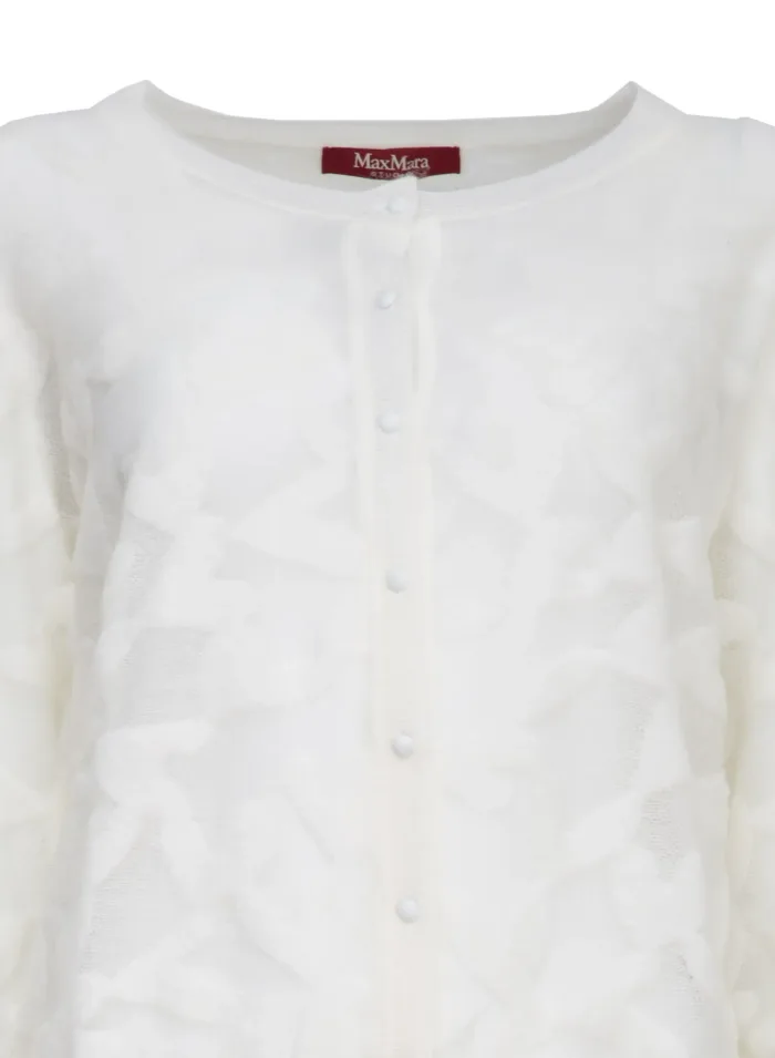 MAX MARA STUDIO: White cardigan ALVARO