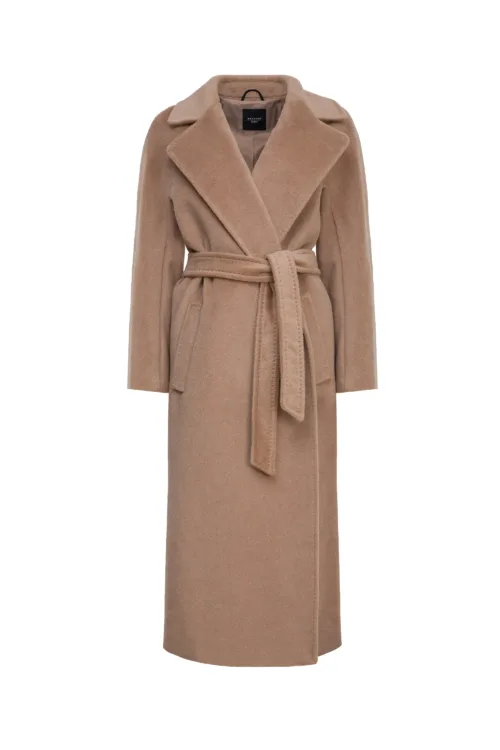 WEEKEND MAX MARA: Wool and Alpaca Robe Coat TEMPERA