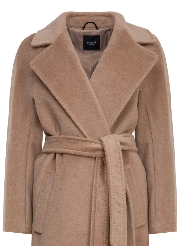 WEEKEND MAX MARA: Wool and Alpaca Robe Coat TEMPERA