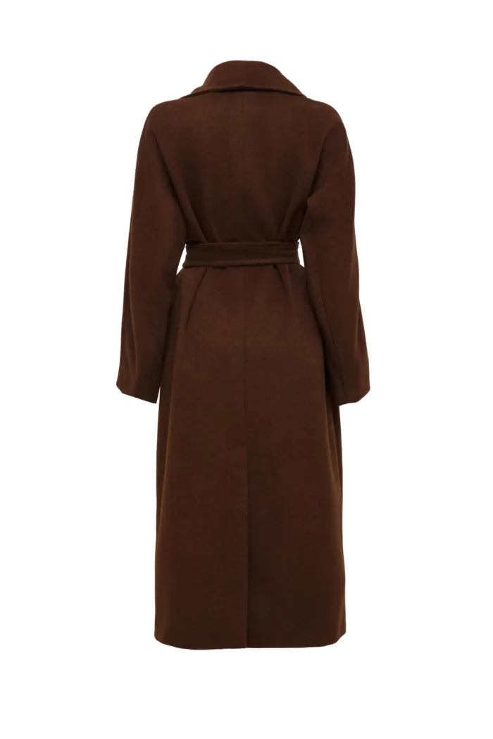 WEEKEND MAX MARA: Пальто-тренч с поясом TEMPERA (тёмно-коричневое) — изображение 2