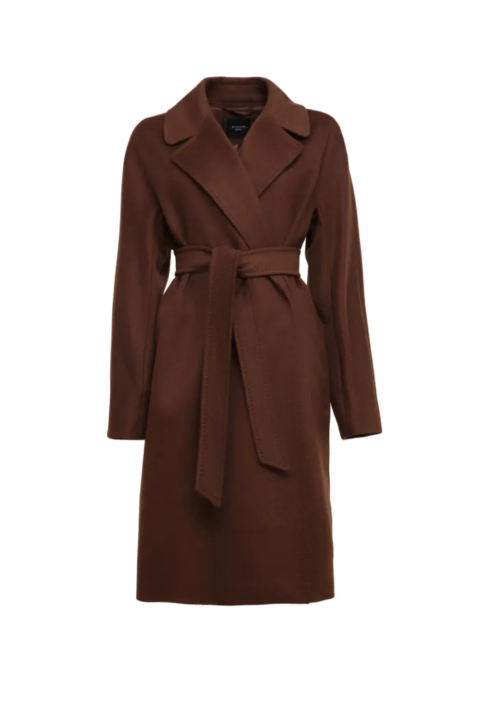 WEEKEND MAX MARA: Пальто из шерсти CORTE (шоколадно-коричневое)