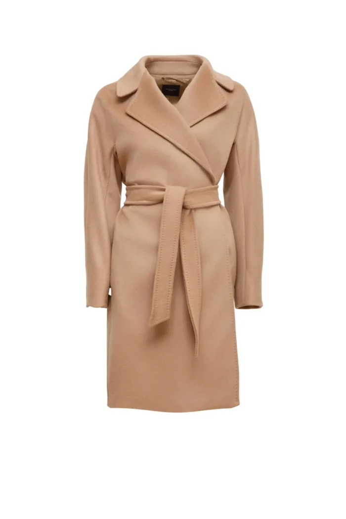 WEEKEND MAX MARA : Manteau croisé en laine CORTE (caramel)