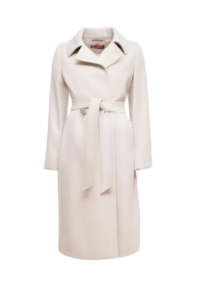 MAX MARA STUDIO：BCOLLAG 冰蓝色双排扣羊毛大衣