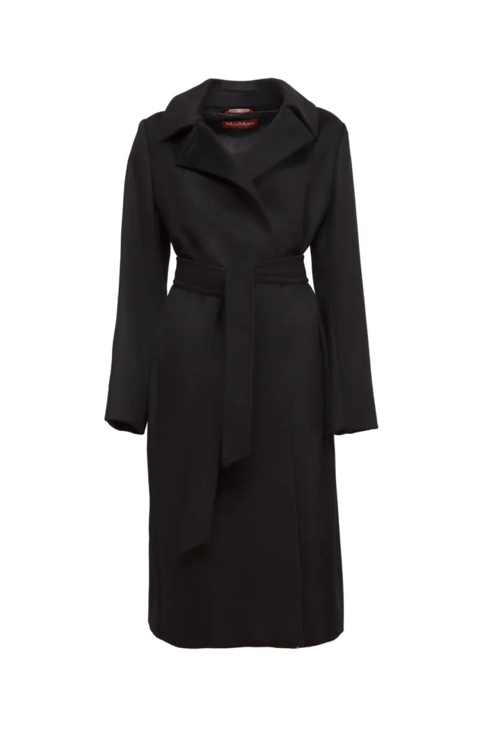 MAX MARA STUDIO: BCOLLAG Doppelreihiger Wollmantel (Schwarz)