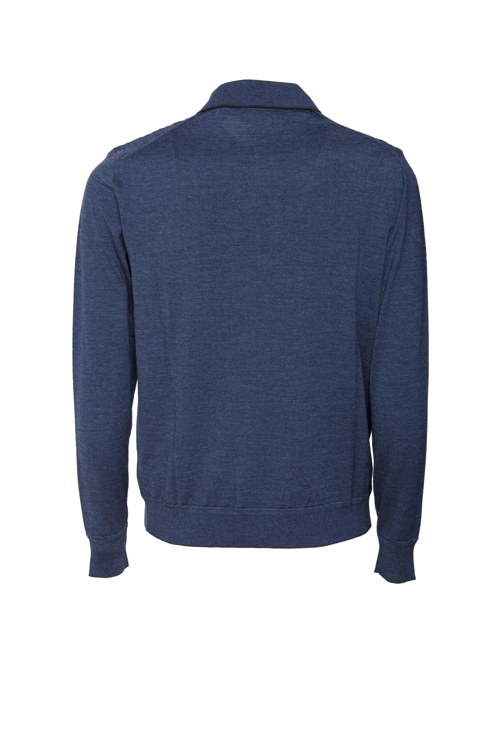 Primo Imperatore Men’s Half-Zip Sweater in Blue – Virgin Wool & Silk - Image 2